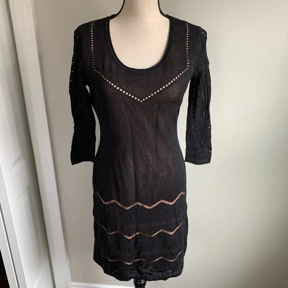 Catherine Malandrino Dresses | Catherine Malandrino Dress Knit | Color: Black/Cream | Size: L | Stephaniepb's Closet
